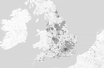 Anglicko čierno-biela mapa fototapeta FS3339