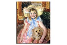 Mary Cassatt Reprodukcie - Sara in a large Flowered Hat zs10311