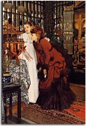 Reprodukcie J. Tissot - James Tissot - Young Women Looking at Japanese Objects zs10377