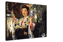 Obrazy James Tissot - James Tissot - Young Lady Holding Japanese Vase  zs10378