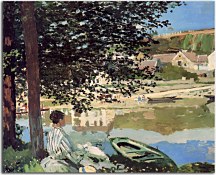 River Scene at Bennecourt Obraz Claude Monet - zs17767