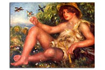 Young shepherd in repose Obraz Renoir  zs18118