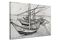 Fishing boats on the Beach at Les Saintes-Maries-de-la-Mer zs18392 - Vincent van Gogh obraz