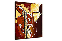 Retro obraz - Hra na saxofón zv24124