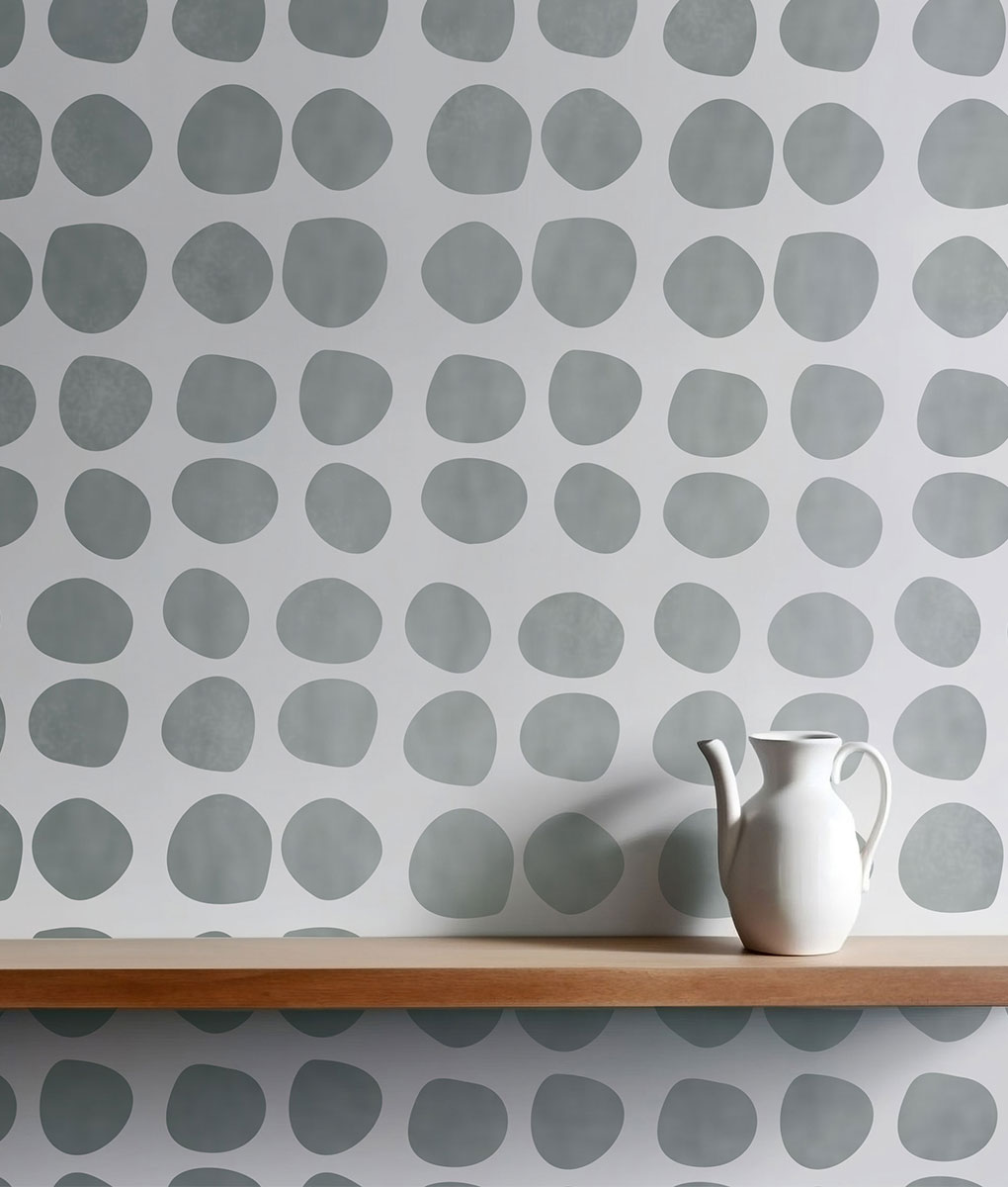 šablóna - blob vzory namaľované na stene