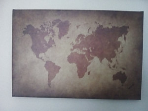 obraz v interiéri mapa sveta