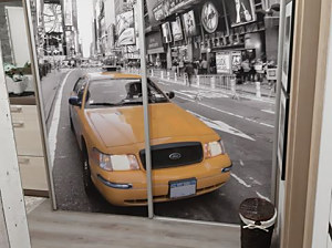 tapeta samolepiaca NY taxi na vstavanej skrini