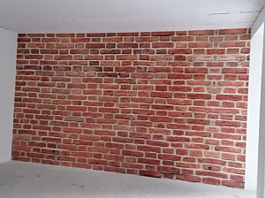 tapeta tehlová stena - realizácia interiér