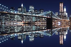 New York (Brooklyn Bridge night) - fototapeta FS0699