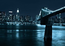 Manhattan, Brooklyn Bridge night - fototapeta FM0535