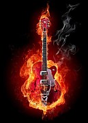 Fire Guitar - fototapeta FM0558