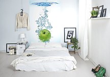 Zelené jablko vo vode - fototapeta FS0579