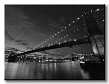 Brooklyn Bridge v noci BW - Obraz CD0220