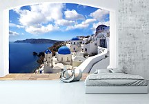 Panoráma Santorini (okno) - fototapeta FXL0740