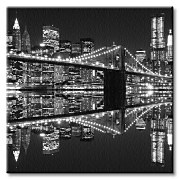 New York (Brooklyn Bridge night BW) - Obraz CKS0702