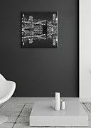 New York (Brooklyn Bridge night BW) - Obraz CKS0702