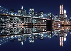New York (Brooklyn Bridge night) - fototapeta FM0699