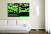 Obraz zelený abstraktný zs5239