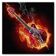Fire guitar - Obraz CKS0558