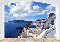 Panoráma Santorini (okno) - fototapeta FXL0740