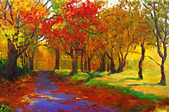 Príroda Fototapety - Stromy v jeseni 396 - samolepiaca