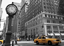 Čiernobiela Fototapeta Hodiny New York FM0030
