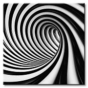 Czarno-biały tunel - Obraz na płótnie CKS0039