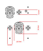 boho šablóna skull lebka