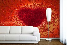 Červené tapety - Srdce 5867 - samolepiaca na stenu