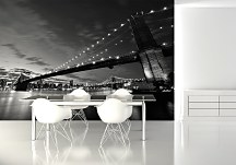 Brooklyn Bridge v noci BW - fototapeta FXL0220