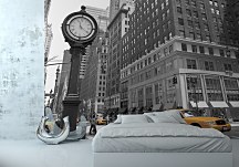 Čiernobiela Fototapeta Hodiny New York FM0030