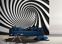 Czarno-biały tunel - fototapeta 366x254 cm FXL0039