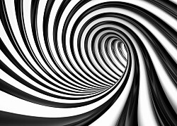 Czarno-biały tunel - fototapeta FX0039