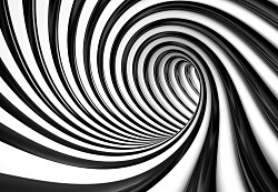 Czarno-biały tunel - fototapeta 366x254 cm FXL0039