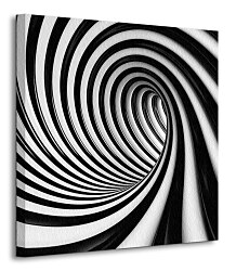 Czarno-biały tunel - Obraz na płótnie CKS0039