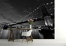 Brooklyn Bridge v noci BW - fototapeta FX0220