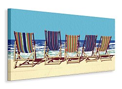 Five Deckchairs - Obraz WDC44776