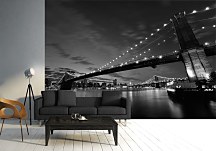 Brooklyn Bridge v noci BW - fototapeta FXL0220