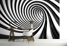 Czarno-biały tunel - fototapeta FX0039