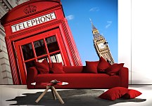 Big Ben a červená telefónna búdka - fototapeta FX0081