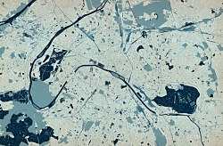 Paríž farebná mapa - fototapeta FS3345