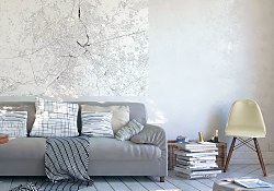 Rím - čiernobiela mapa - fototapeta FS3352