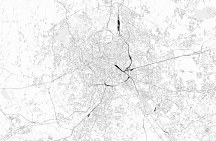 Rím - čiernobiela mapa - fototapeta FS3352