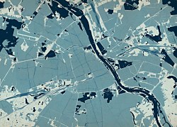 Warszawa - mapa w kolorze - fototapeta FX3335