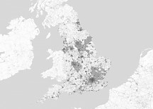 Anglicko - čiernobiela mapa fototapeta FX3339
