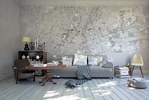 New York - mapa čiernobiela - fototapeta FX3354