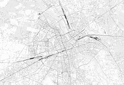 Warszawa - mapa w odcieniach szarości - fototapeta FXL3337