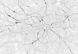London - grey map - fototapeta FXL3342