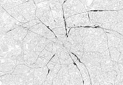 Paris grey map - fototapeta FXL3347