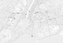 New York - grey map - fototapeta FXL3355